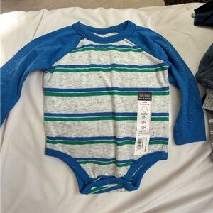 Okie Dokie Blue and Green Baby Bodysuit